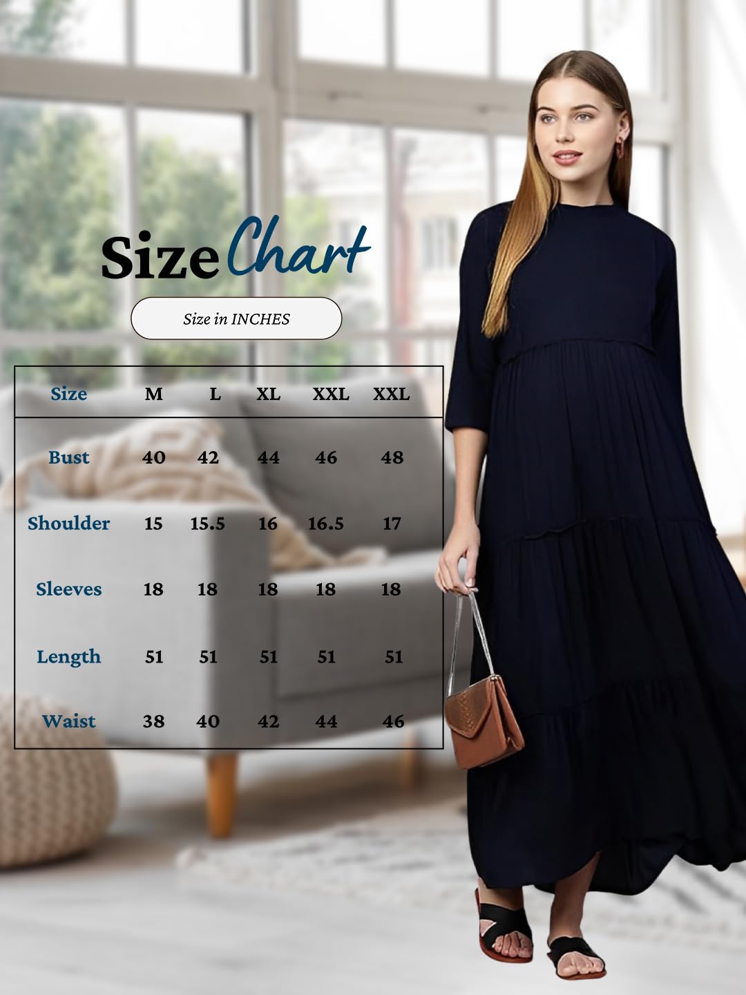 MomToBe Women's Rayon Maternity Dress/Pregnancy Dress/Easy Breastfeeding Dress/Feeding Dress/Western Dress with Zippers for Nursing Pre and Post Pregnancy (Navy Blue ; Large) 4
