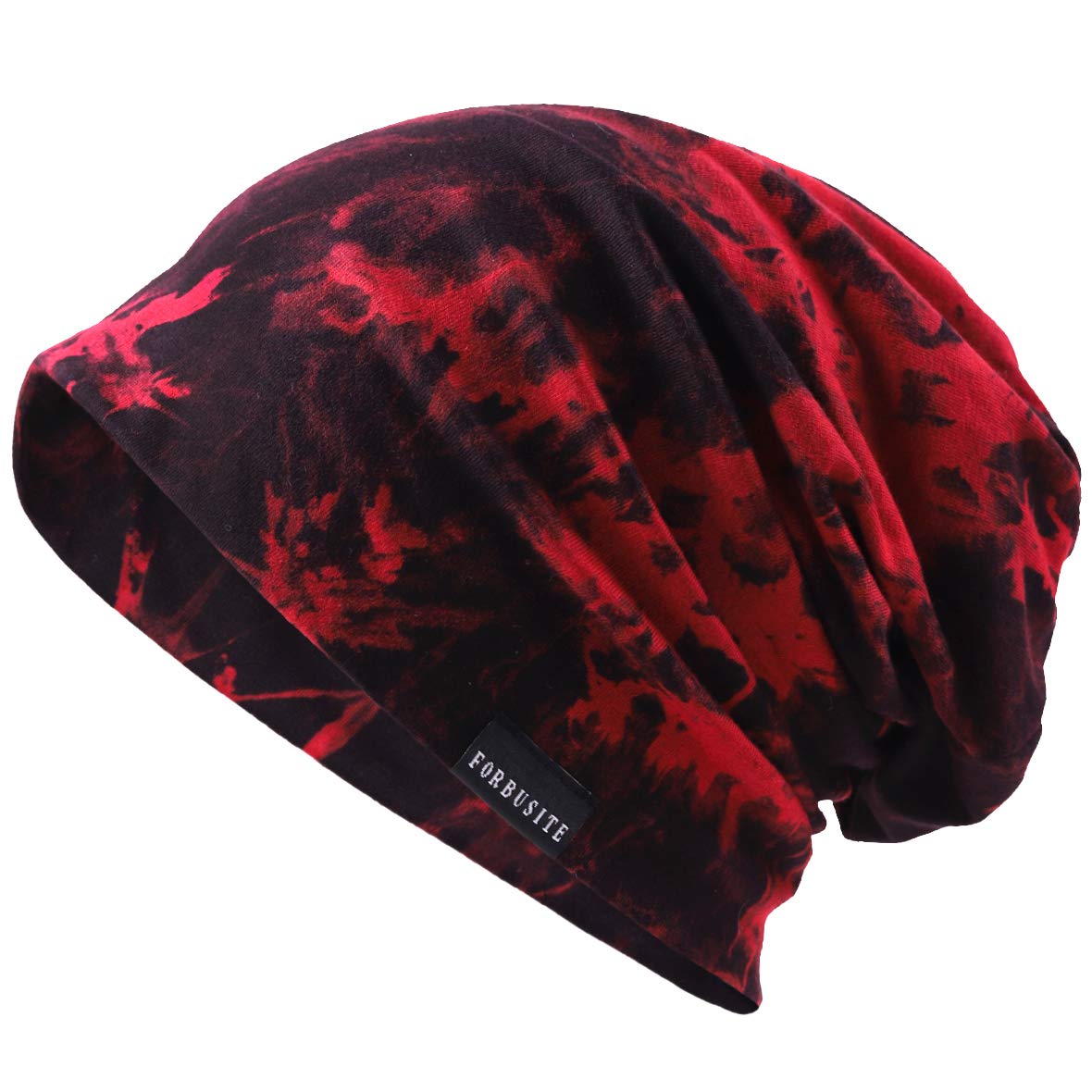 VECRY Men Slouch Hollow Beanie Thin Summer Cap Skullcap (Ink-Claret)