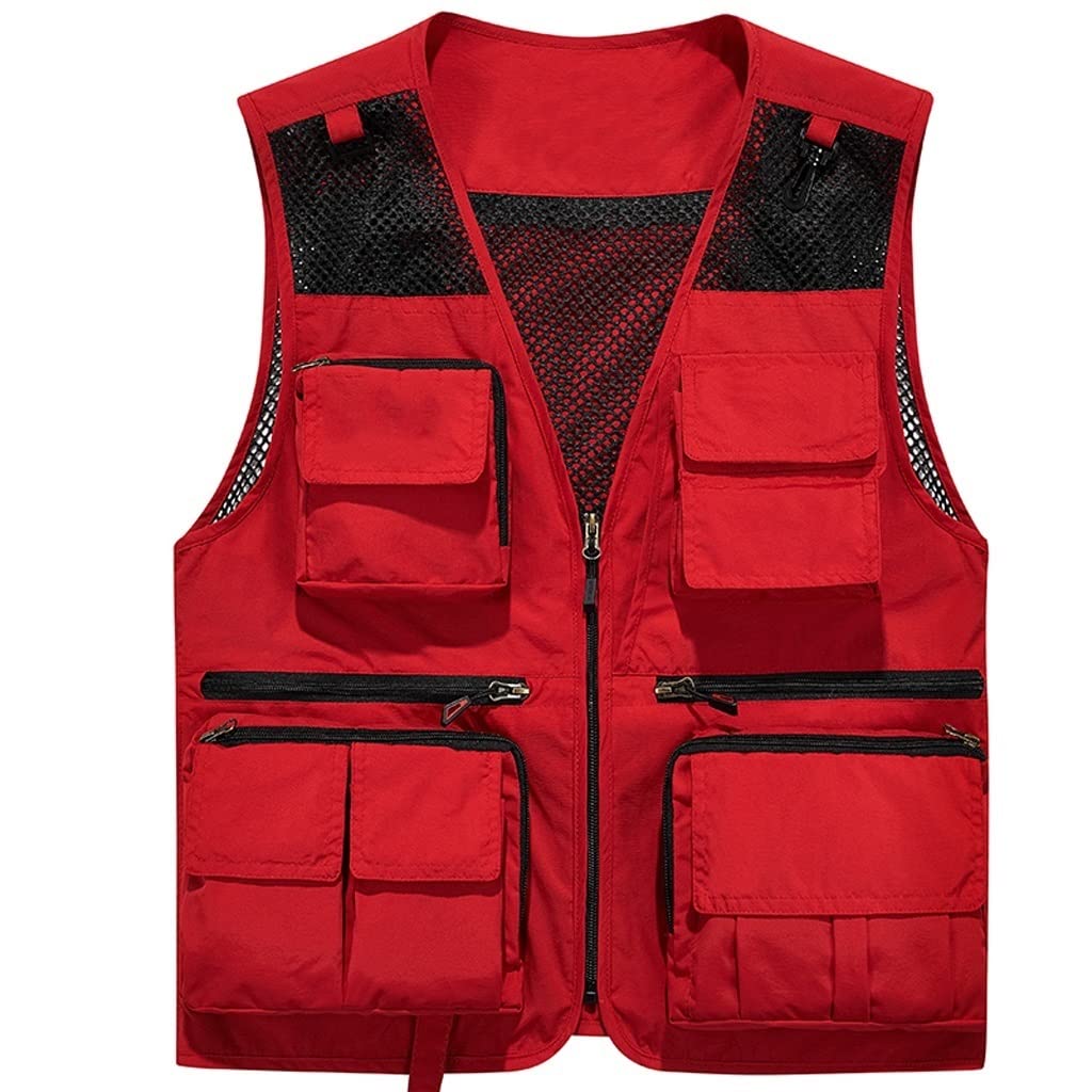 Chaleco de pesca Chaleco for hombres chaleco primavera y verano delgada malla de malla al aire libre fotografía de chaleco múltiple pesca chaqueta de chaleco de secado rápido Chaleco Pesca(XXL)