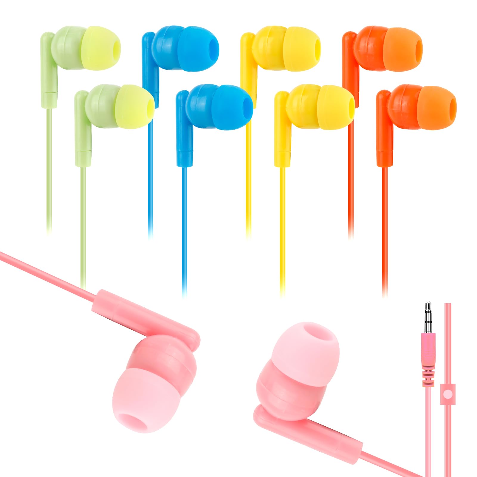 Classroom - Confezione da 200 auricolari per bambini, jack da 3,5 mm, cablati | Studenti in aula Bambini Bambini Regali Adulto All'ingrosso Auricolari