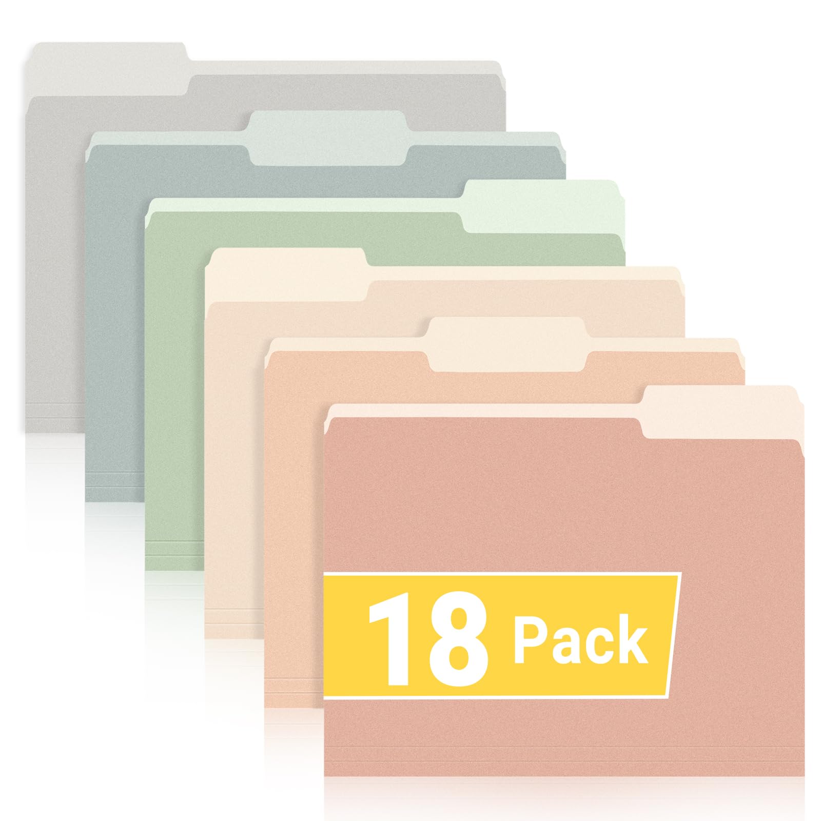 Snapklik.com : File Folders, 18 Pack Manilla Folders 8.5 X 11, Colored ...