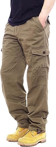 Pantalones deportivos de vellón tipo cargo pesados para hombre cintura elástica pantalones deportivos con cordón