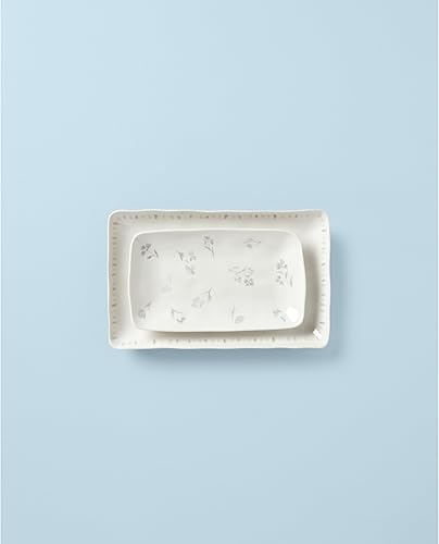 Miniatura 5 de Lenox Oyster Bay - Juego de bandejas de servir anidadas de 2 piezas, 3.40 libras, blanco