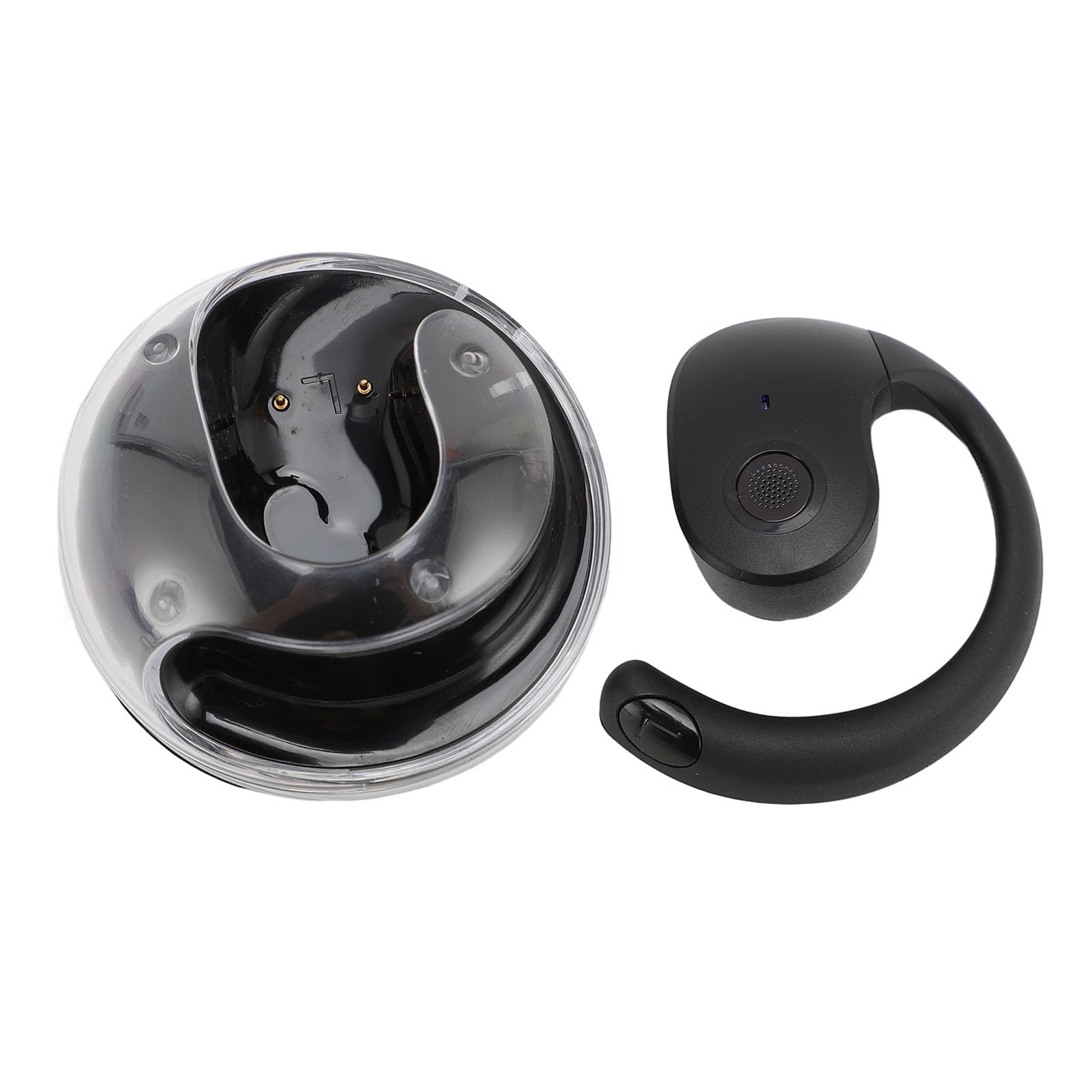 Wisoqu Cordless Earbuds, Bluetooth 5.4 Sport Headphone, 3D Stereo HiFi Sound Over Ear Bud with Earhooks, Noise Cancelling Mic, Earphone for Workout Running (Black)