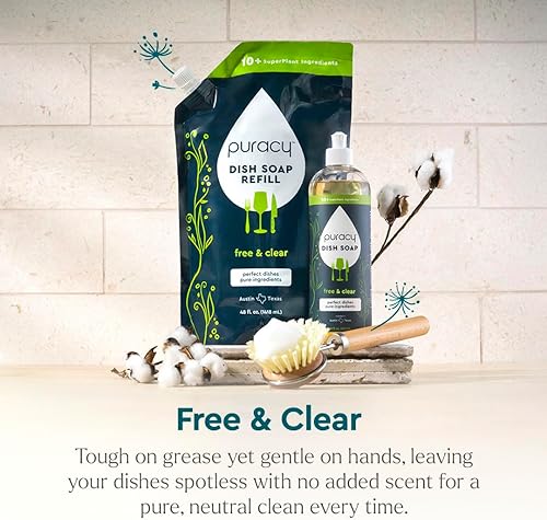 Miniatura 25 de puracy líquido Plato de jabón – sulfate-free Lavado Detergente natural – té verde & Lime, PDS16, 1, 1