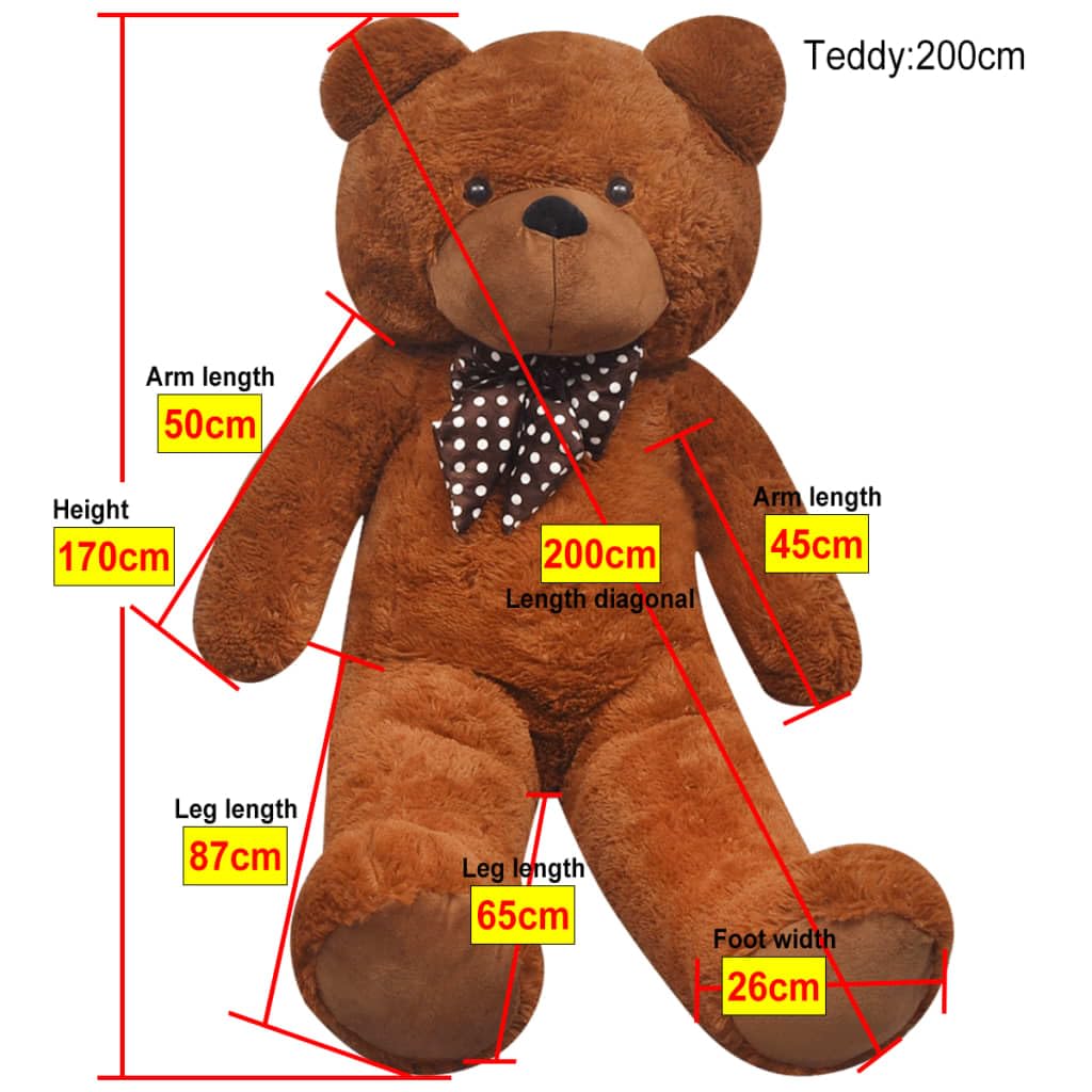 Teddybär Kuscheltier Plüsch Braun 170 cm,5.4kg,80145