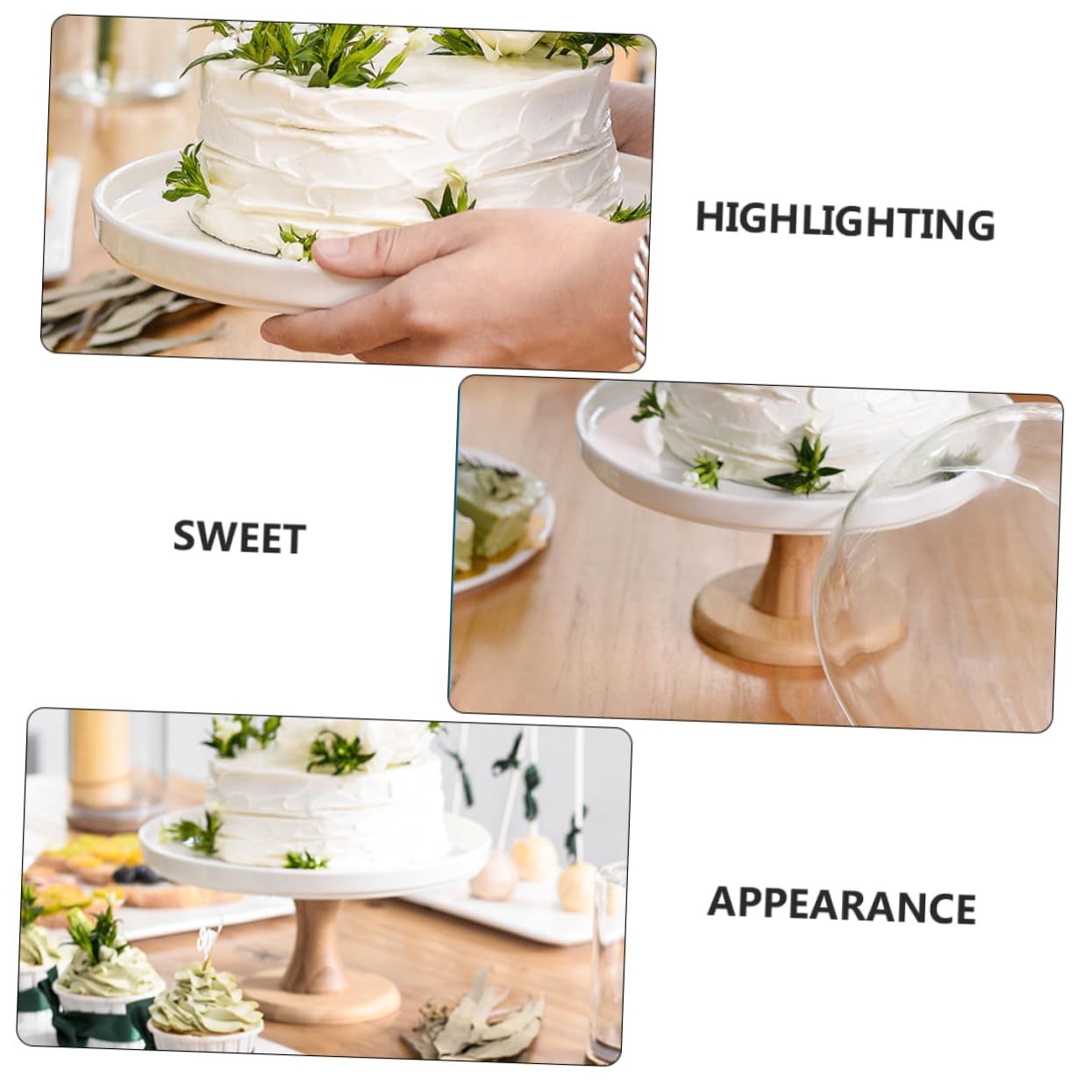 COLLBATH Alzatina per Torte in Ceramica Bianca per Esposizione | Eventi e Buffet, per Frutta, Dessert e Caramelle, Lavorazione Fine e Design Creativo