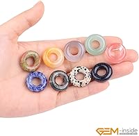 Vista 7 de GEM-Inisde - 3 piedras preciosas de jade de aventurina verde natural de 0.787 pulgadas (0.787 in), guasha semipreciosa, cuentas para hacer joyas