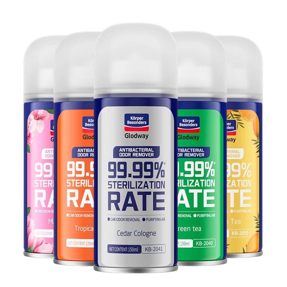 Glodway Whole Car Air Freshener,Odor Eliminator Remover Spray,Strong Freshener With Odour Eliminator Technology,Long-Lasting Scent,6 Ounce(Pack of 5)