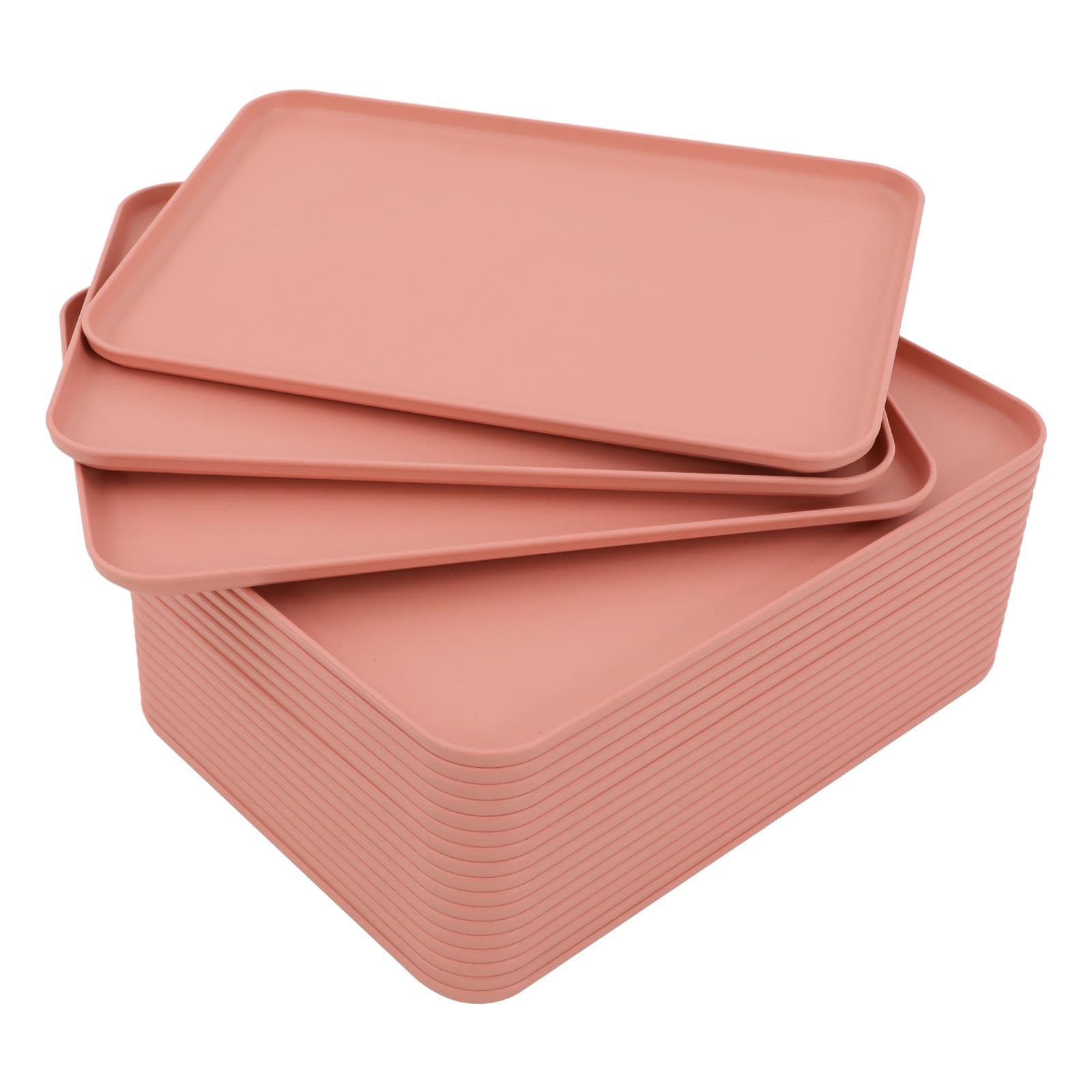 20 vassoi da portata, in polipropilene, impilabili, per cucina (rosa, 38 x