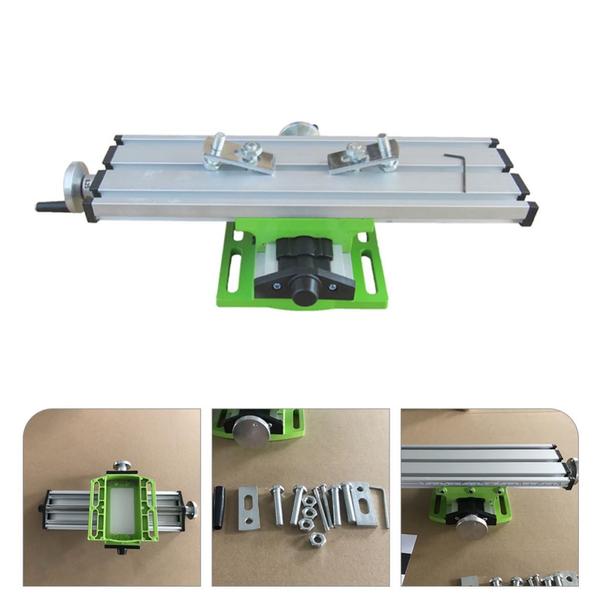 HEMOTON Mini Tornillo Banco para Fresadora Aluminio Resistente Mesa de Trabajo Ajustable Xy Compatible con Taladros de Banco Accesorios para Taller y Fresado