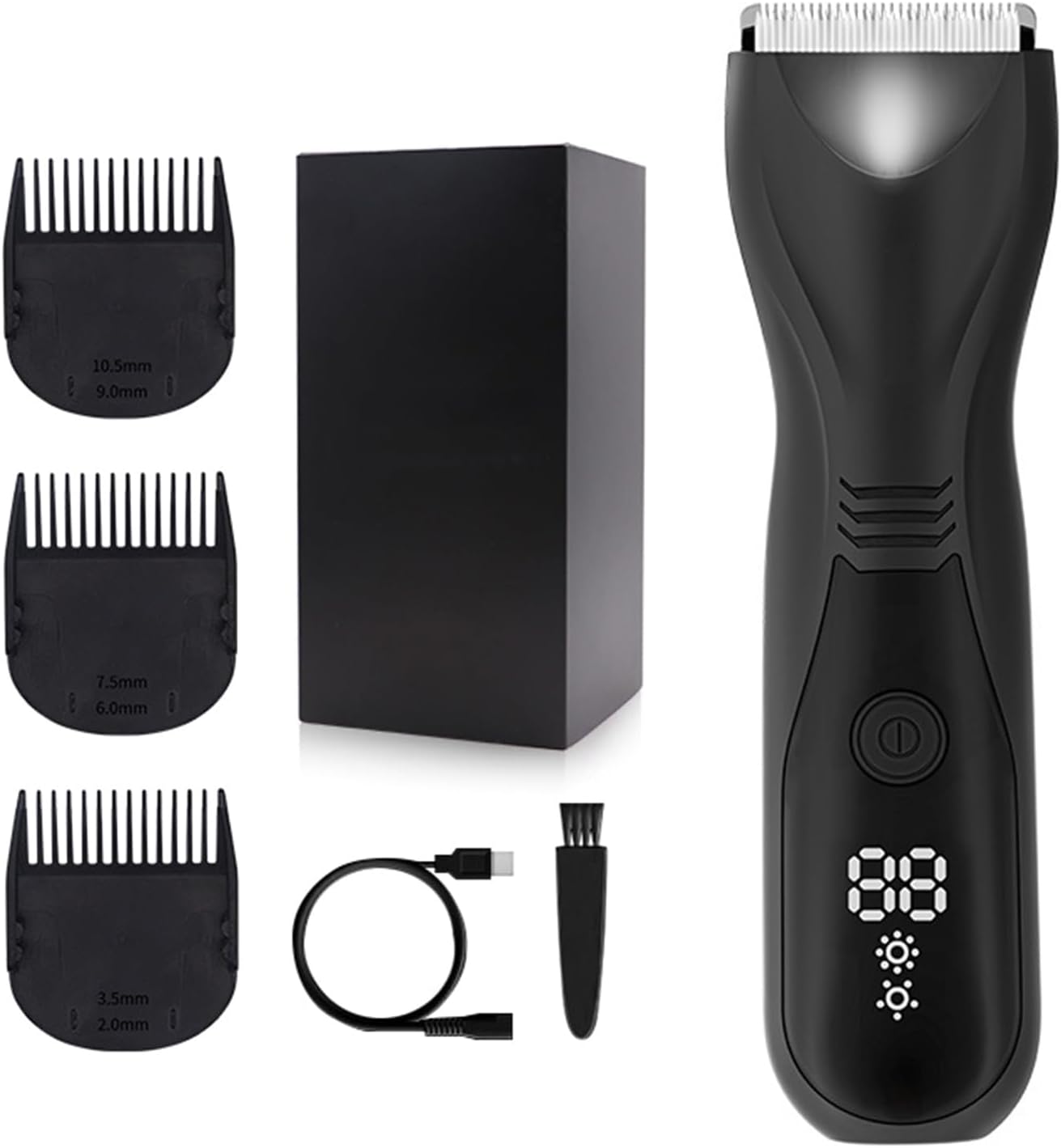 Professional Groin Body Hair Trimmer Shaver for Men Grooming Rechargeable Groomer Trimmer Portable LED Hair Removal Device