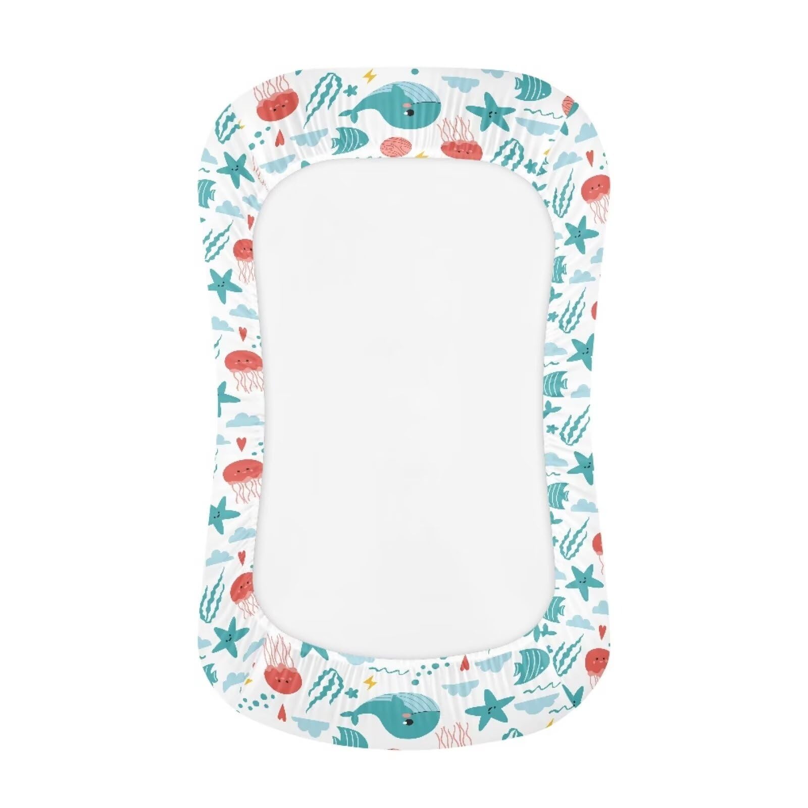 Kathyboom Dolphin Baby Lounger Covers Reusable Covers for Newborn Baby Boys and Girls Crib Nest Pillows Comfortable Baby Mattress Slipcovers