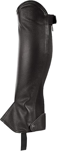 HORZE Medias chaparreras clásicas de cuero sintético para equitación inglesa ecuestre para mujeres adultas y hombres