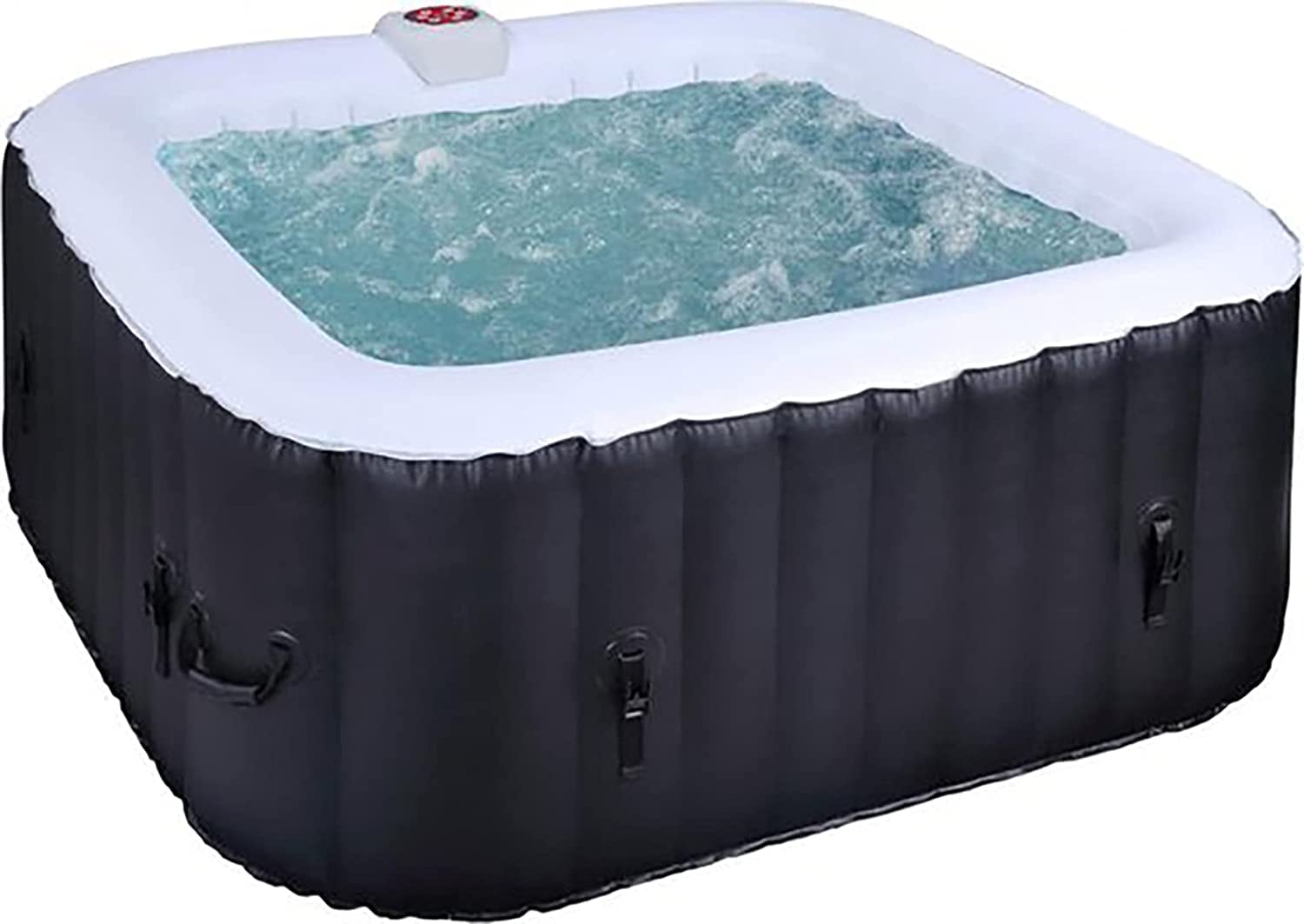 PURE Inflatable Hot Tub Spa – 100 AirJet Massage Spa with Built-In Pump and Rapid Heating System – Includes Complete Set - 4 Person