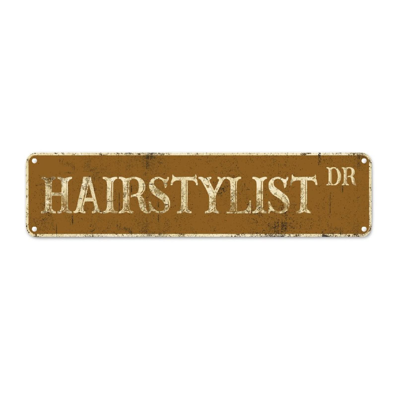 Plaque en métal pour coiffeur vintage de 61x15,2 cm pour mur