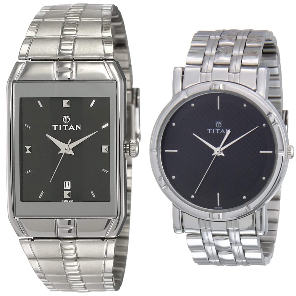 Titan Men Stainless Steel Karishma Analog Black Dial Watches - Nh9151Sm02A,Nk1639Sm02, Band Color-Silver (B07WZC5JB2) Amazon Price History, Amazon Price Tracker