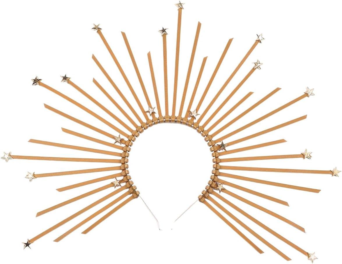 Halo Sun Crown Spike Headband Star Queen Crown Sunburst Spiked Headpiece for Halloween Cosplay Party Accessories - Image 7