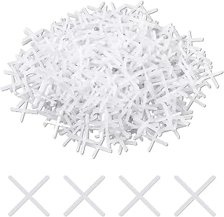 SynHHergyx 500 Pack 1/16 Inch Tile Spacers - Reusable Cross Leveling Clips for Ceramic Floor & Wall Tiles