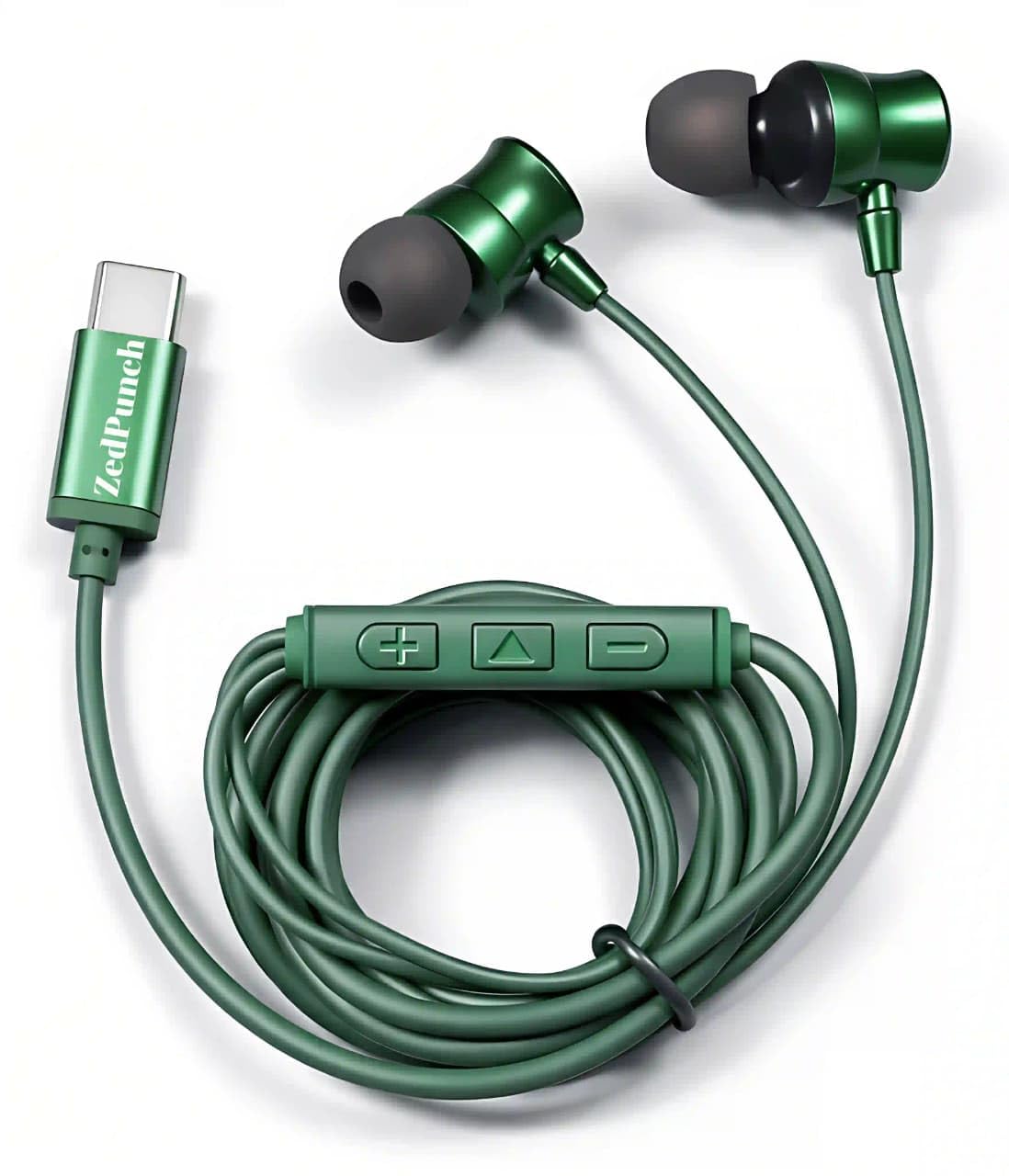 Gaming Type-C Wired Earphone with Mic, 10mm Dynamic Bass Driver, Magnetic in-Ear Headphones, Low Latency Sound for Gaming, 1 Button Control, HD Calling, Voice Assistant, (Light Green)-image-5