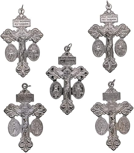 Venerare Cruz de perdón católico de lujo - Paquete de 5 (Gunmetal)