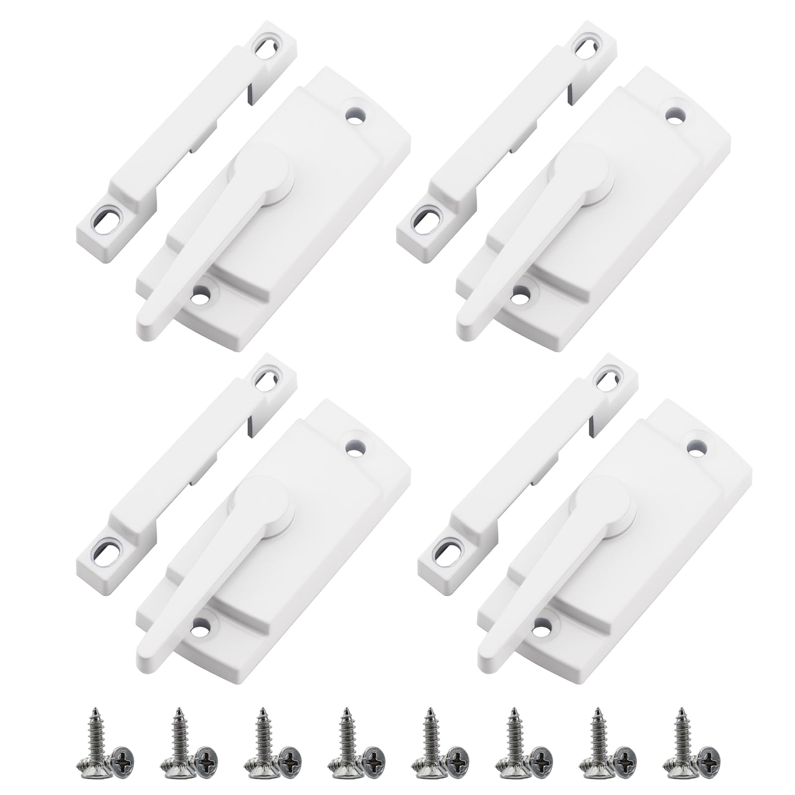 Photo 1 of Window Sash Locks, 4 PCS Window Latches Replacement, Window Locks for up and Down Windows, Replacement Window Locks for Vertical and Horizontal Sliding Windows