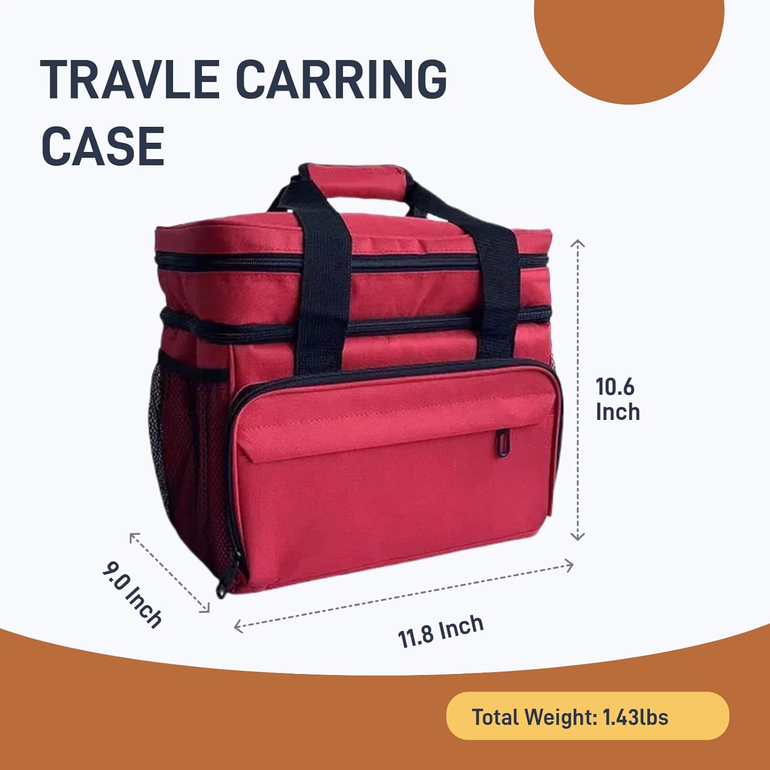 WEEOATAR First Aid Bag Medicine Organizer Medication Travel Bag, Large, Empty and Portable Travel Carrying Case Emergency Supplies Storage Bag for Nursing Student, Therapist, Doctors (Red)