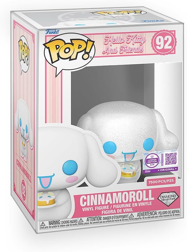 Funko Pop! Sanrio: Hello Kitty & Friends - Cinnamoroll Diamond Glitter (7,500 Pieces Limited Edition) Exclusive Vinyl Figure Collectibles Bundled with Box Protector