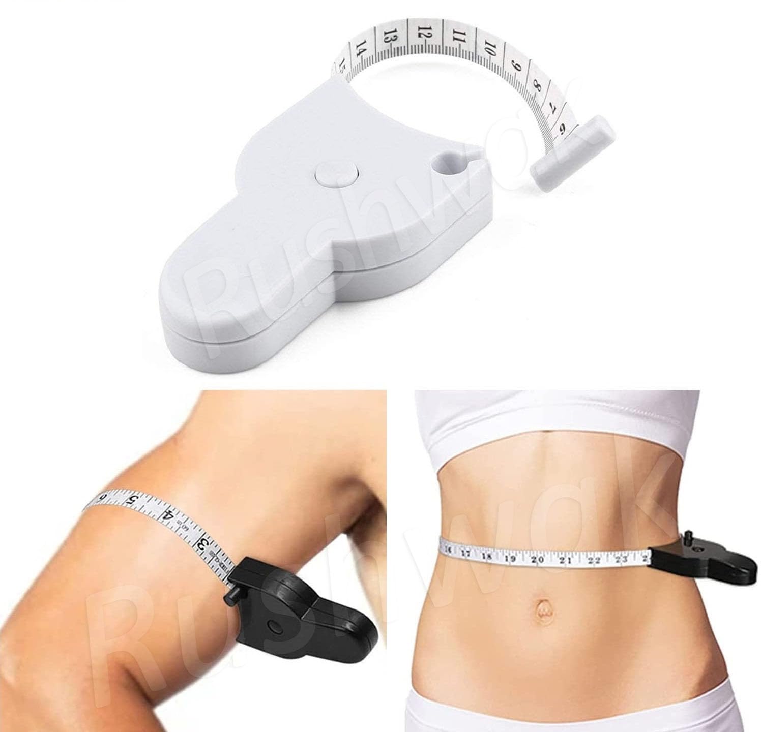 Body Measuring Tape with Lock Pin and Retractable Push Button 150 CM Measurement Tape Measure for Body for Fat Measurement and Weight Loss Sewing Tape Tailor Tape (Multicolor)-image-45