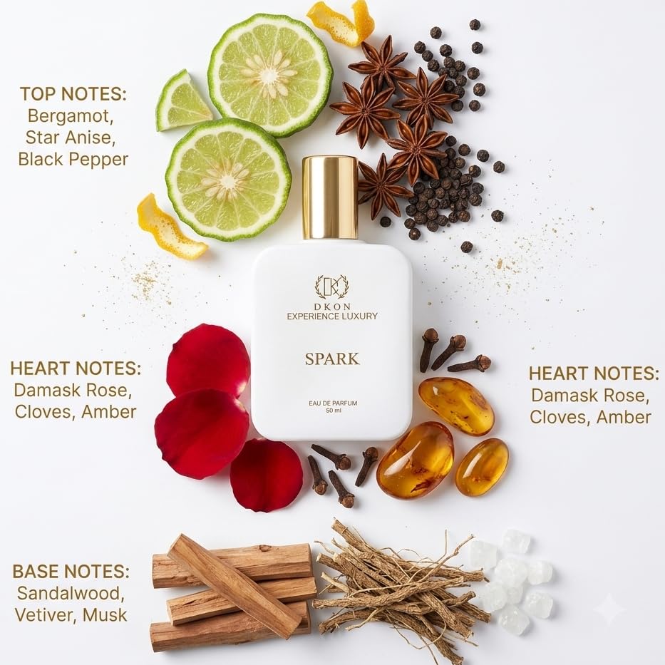 Image of DKON Dark Wave Spark Long Lasting Perfume Combo for Men Women | Premium Luxury Eau De Parfum | Strong Fresh Fragrance | 50ml 50ml Combo | Ideal Gift Set