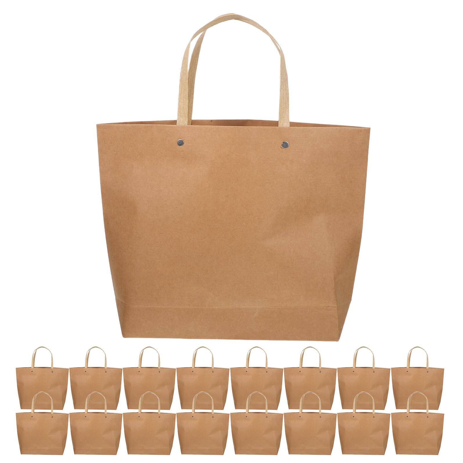 PLAFOPE 25 Szt. Sztuk Vintage Kraft Torebki Papierowe z Uchwytami Brązowe Torebki Prezenty Torby Kwiaty i Upominki Uniwersalne Woreczki Przyjęcia Opakowania Bukiety Torby Do Pakowania
