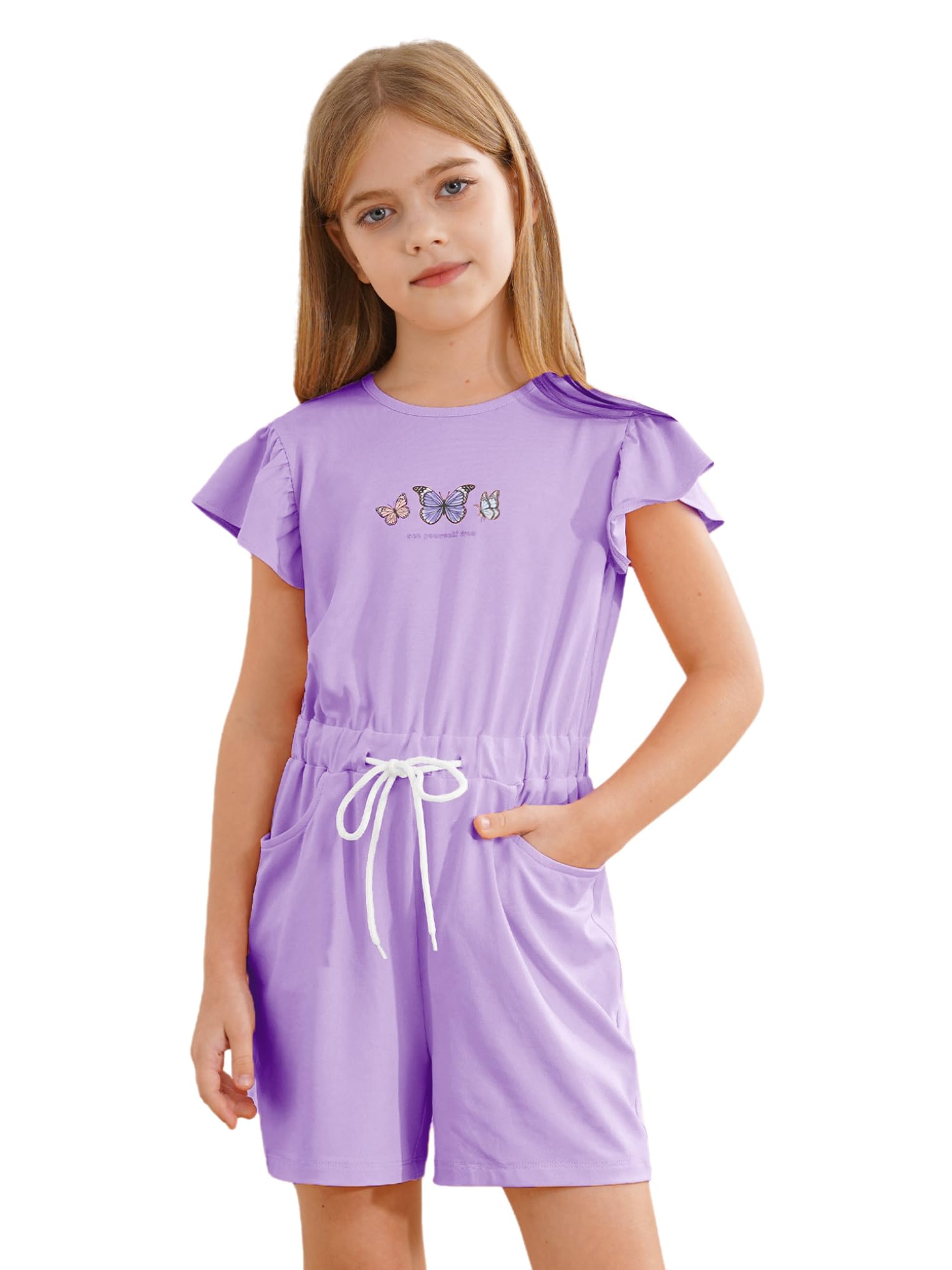 Oyolan Mono Para Niña Con Volantes Pantalones Cortos Con Bolsillos Peleles Una Pieza Jumpsuit De Verano Casuales Ropa De Playa Vacaciones