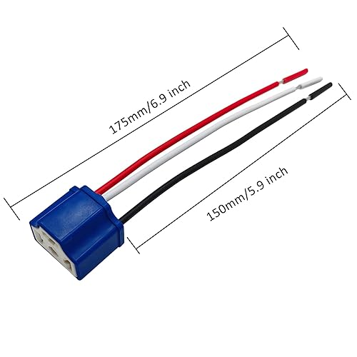 Miniatura 2 de Audak 2 unids H4 9003 HB2 - Arnés de cableado de cerámica resistente, conector hembra para faros delanteros o luces antiniebla