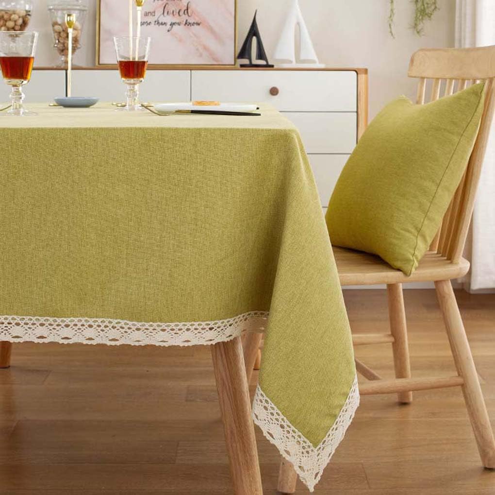 Amazon｜Foxace テーブルクロス 布 レース縁取り 無地 ピンク シンプル