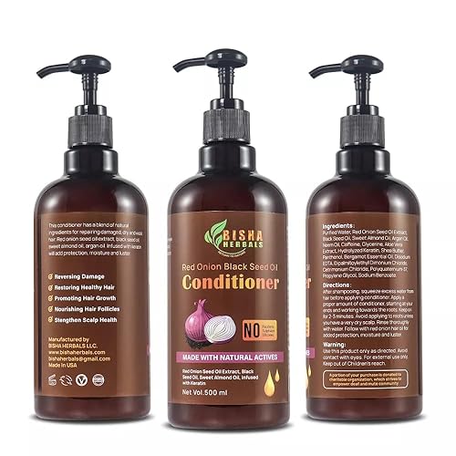 Miniatura 2 de Acondicionador de aceite de semilla negra de cebolla roja nutritivo y sin sulfatos - Anti-encrespamiento y cabello liso