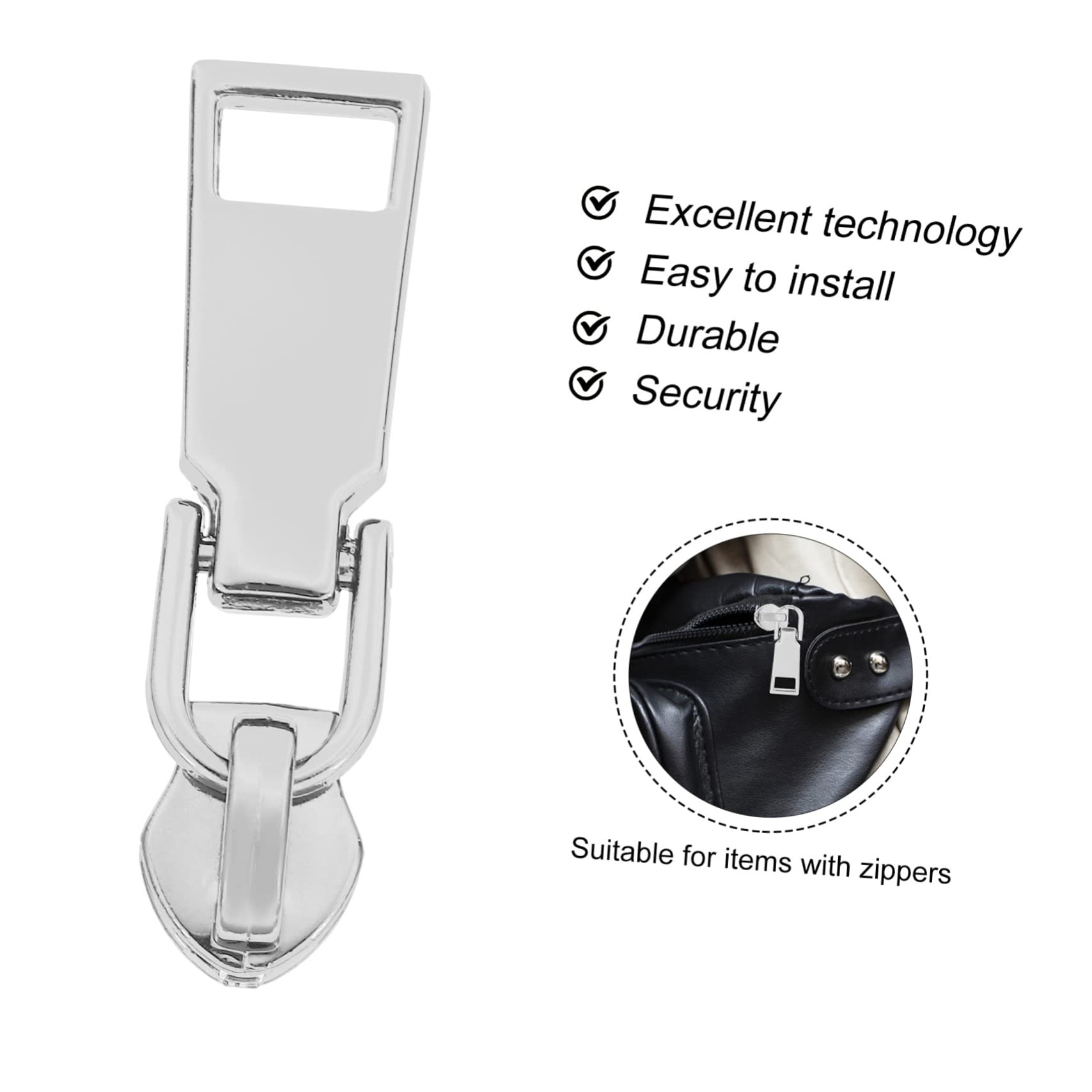 MUELODSIC 10 Pcs Zinc Alloy Zipper Sliders for DIY Garment Accessories Durable Replacement Pulls for Backpacks Luggage Sportswear and More Zipper Repair Tool