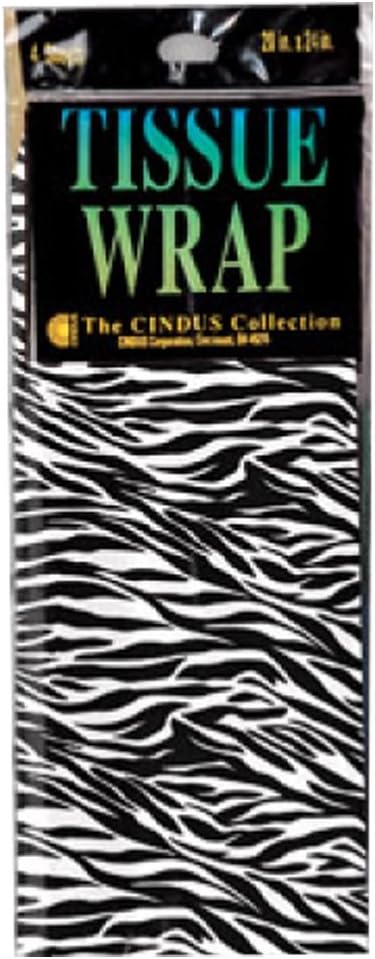 Cindus 4 Count Tissue Zebra Print, Multicolor