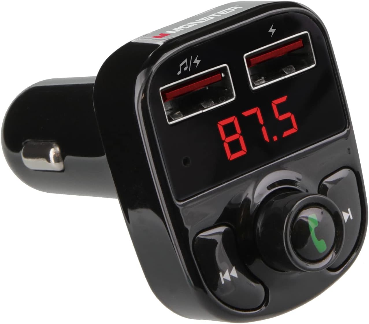 Monster Bluetooth FM Transmitter with 3.1 Amp USB Charging Ports, USB, and USB-A Compatible, Play Music from Your Phone/Tablet/Laptop, etc. Works with Google Assistant/Siri, Hands-Free Calls Monster Bluetooth FM Transmitter with 3.1 Amp USB Charging Ports, USB, and USB-A Compatible, Play Music from Your Phone/Tablet/Laptop, etc. Works with Google Assistant/Siri, Hands-Free Calls