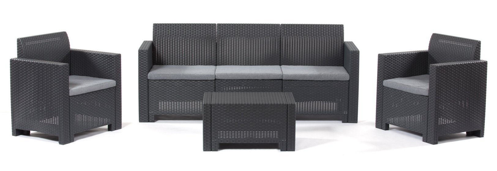 Bica Nebraska 3 Set, Lounge Set 5 Places, Graphite, Rattan Finish, Set Nebraska 3, 9068.4