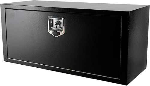 Miniatura 50 de Caja de acero para camión, 30 x 18 x 18 pulgadas, caja de acero resistente para remolque, caja de herramientas para camión, organizador