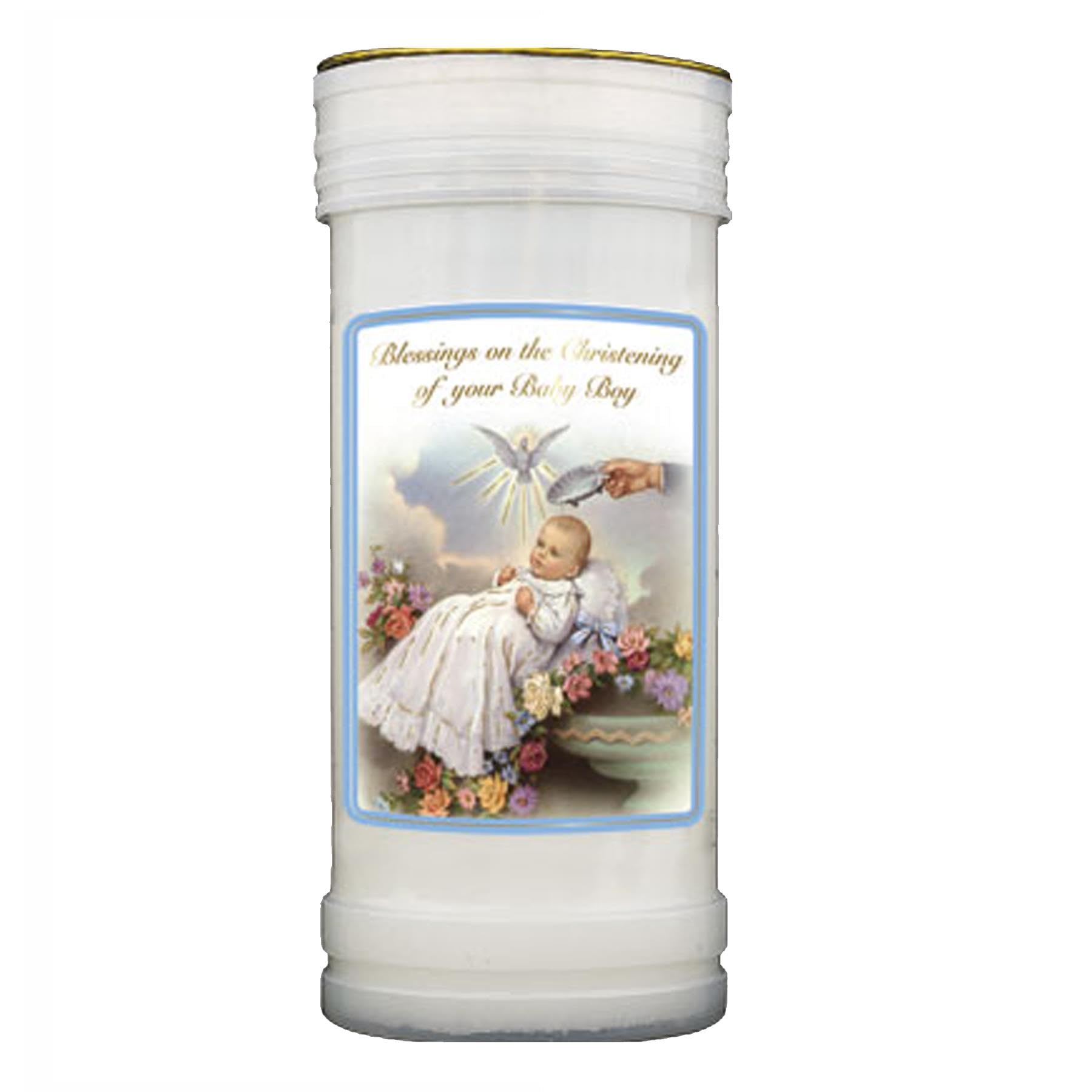 Pillar Candle Christening Keepsake Gift - Baby Boy 1705