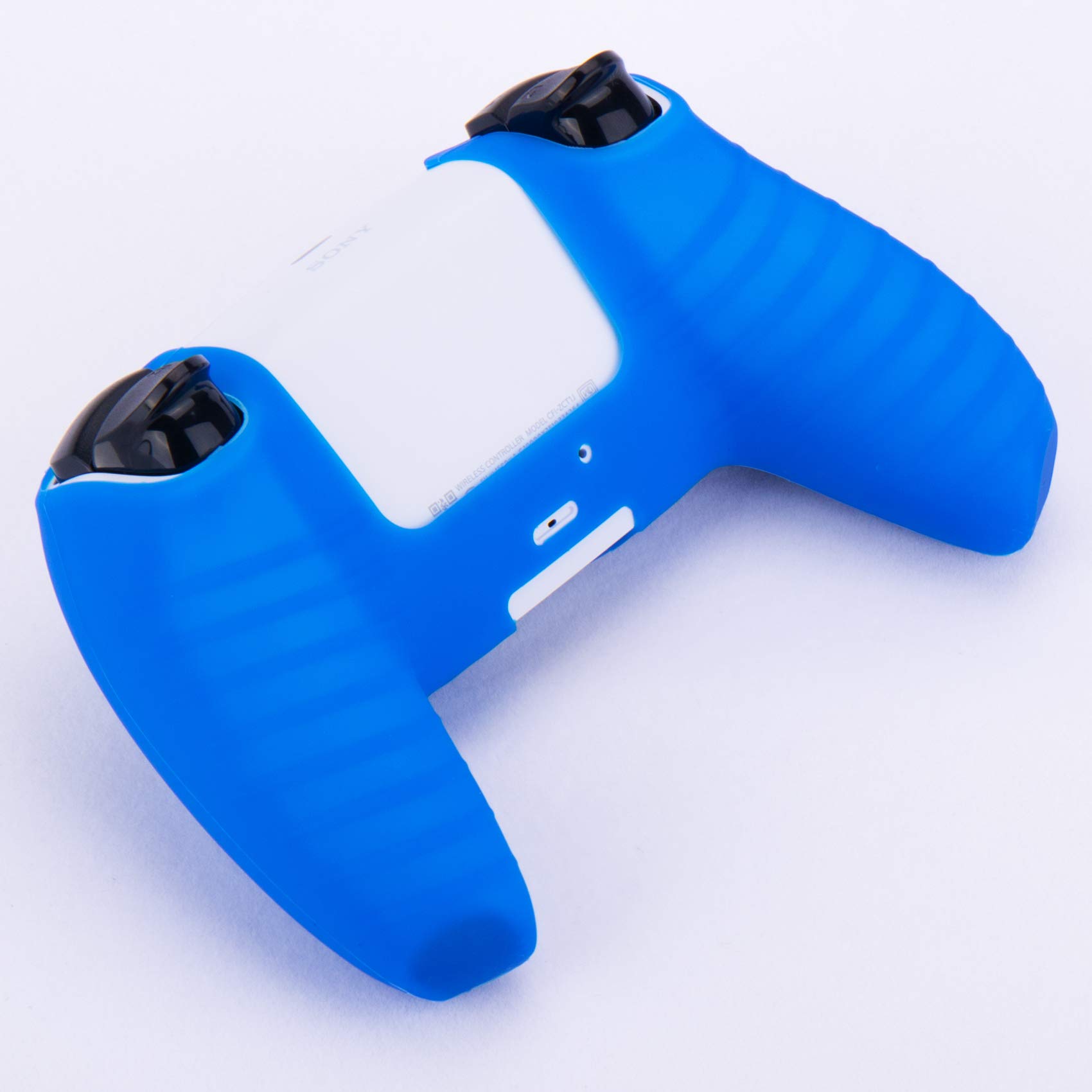 YoRHa Custodia in Silicone Cover Skin per PS5 Dualsense Controller (Blu) x 1 con Copri levette Analogiche x 10