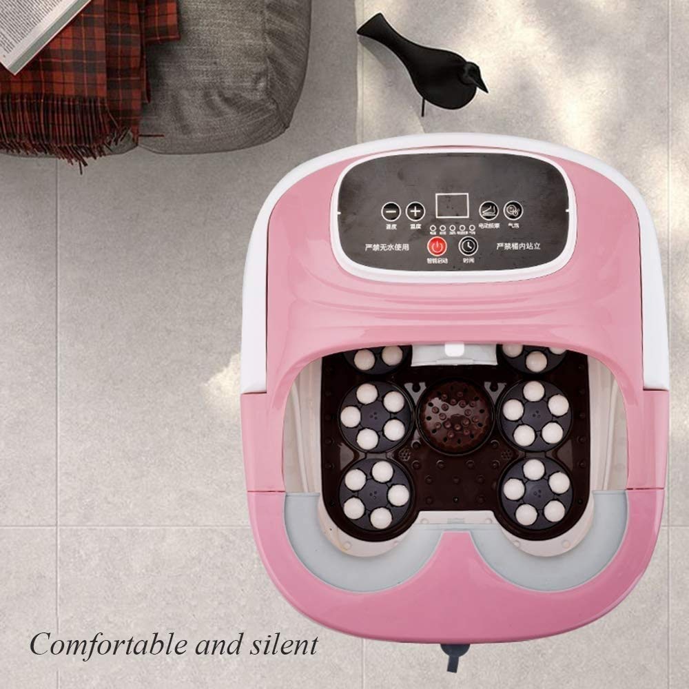 Spa de Pies/Masajeador de Baño con Vibración de Burbujas de Calor, Rodillos de Masaje Pedicura para Pies Cansados ​​Alivio Del Estrés Ayuda a Dormir Uso Doméstico