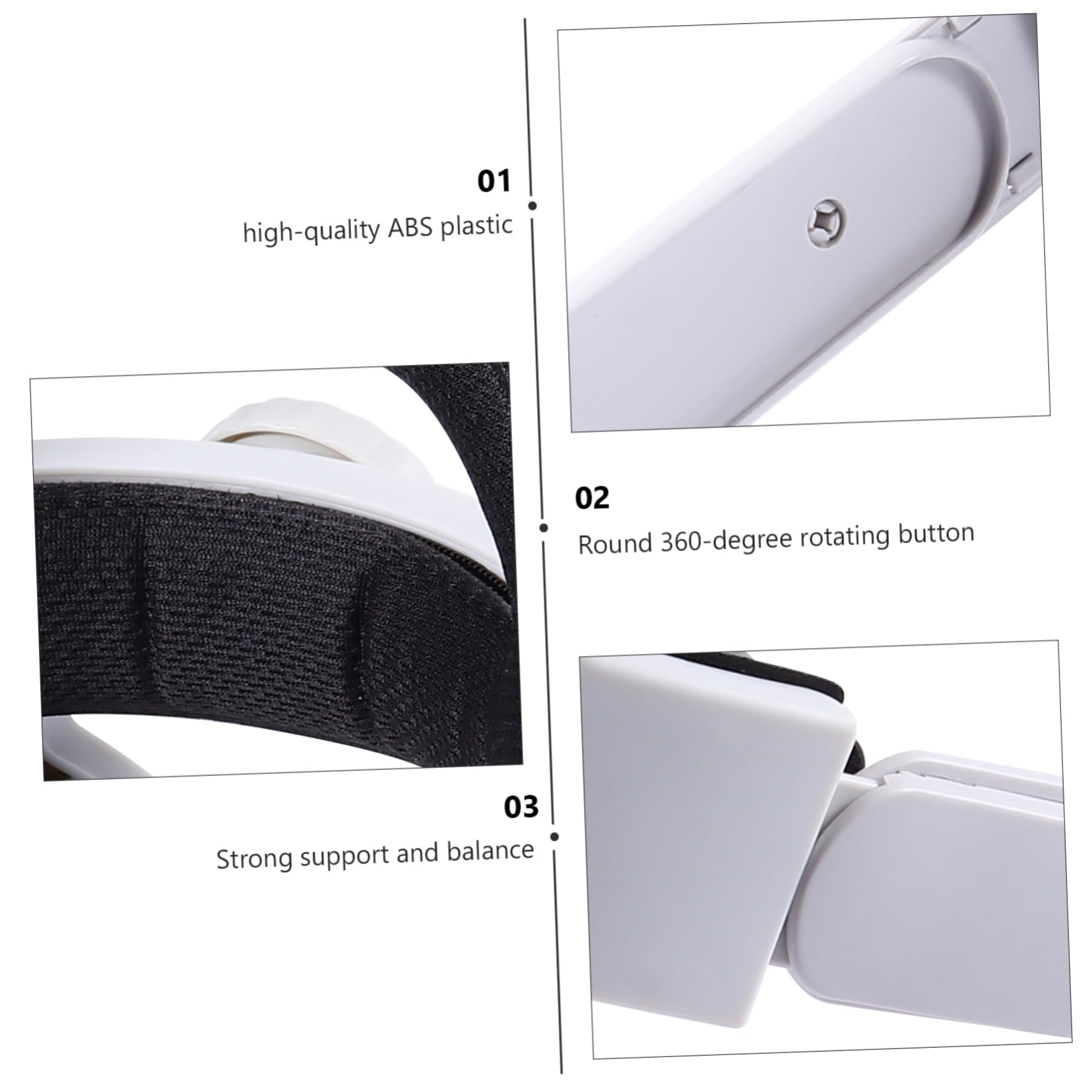 KOMBIUDA Cinturino per Visore Vr Compatibile con Visori di Seconda Generazione Regolabile e Comodo Cuscinetto per Testa Facile da Installare e Staccare Morbido e Robusto Materiale Abs