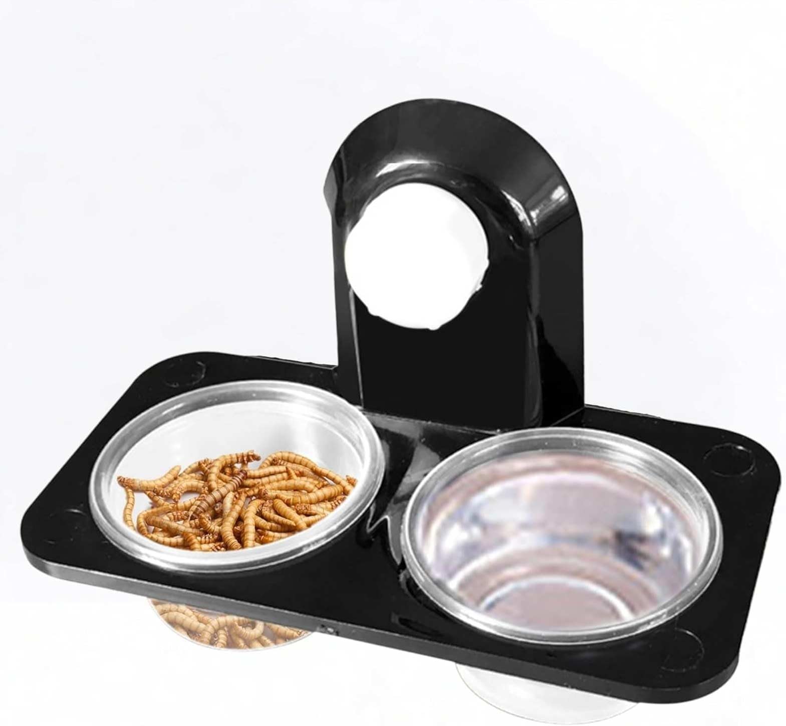 JYTDBCS Gecko Ledge Rustik Grub Suction Twist Lock Feeding Ledge，Feeding Shelf for Reptiles， Gecko Food Cups，Water Cups for Gecko，reptile feeding ledge,Lizards, Chameleon and More