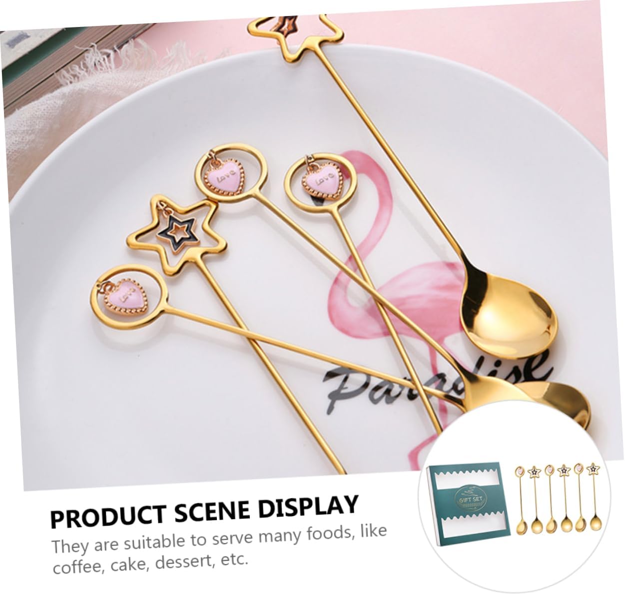 Zerodeko 18 Pcs Xmas Spoons Set Stainless Steel Stirring Spoons Mirror Finish for Afternoon Tea Special