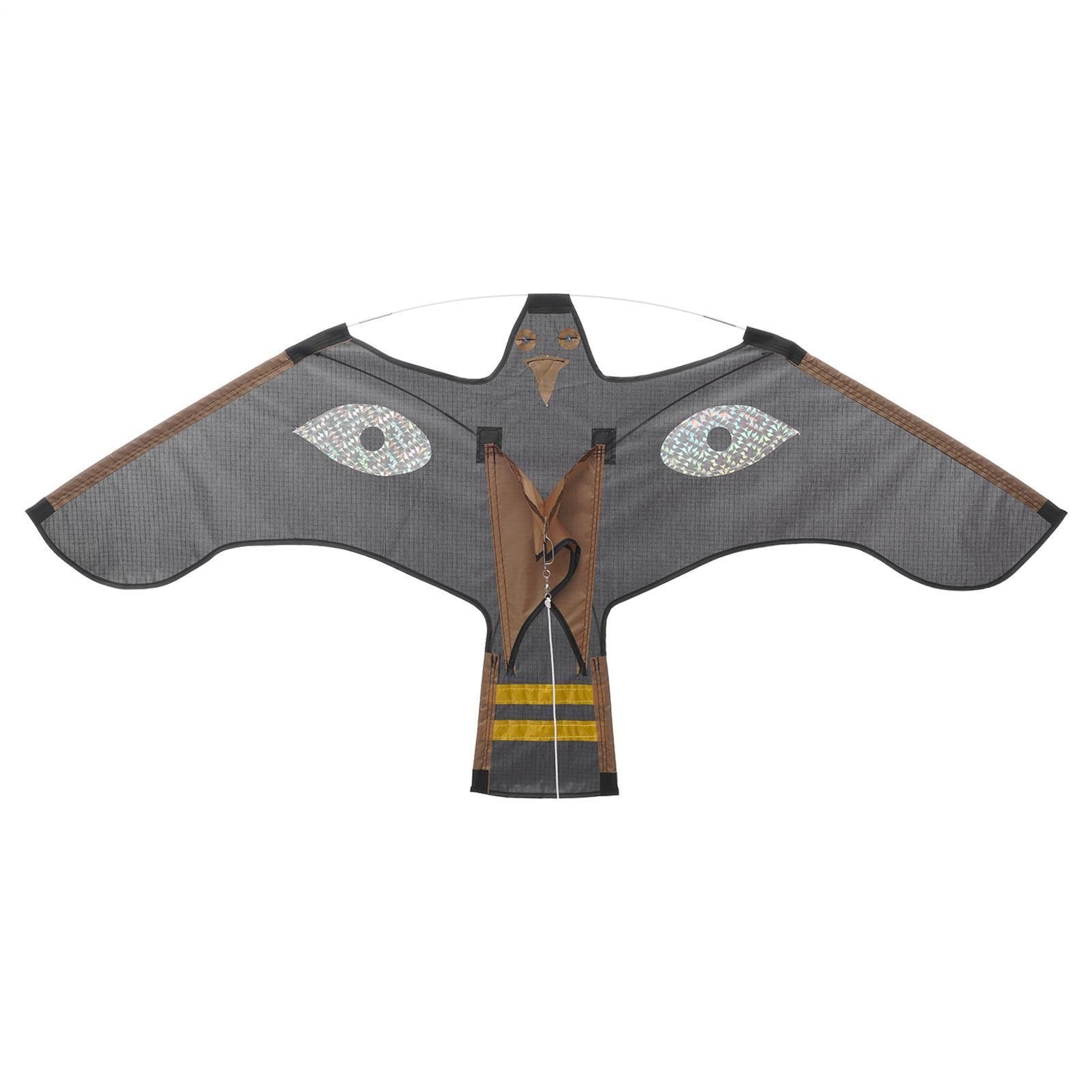 Hawk Kite Bird Scarer, 3.94 * 2.17ft Bird Kite For Garden, Nylon Eagle Bi rd Safe Device, Reflective Birds Scarer Kites For Crops, Repeller Farm Protector For Farm Backyard
