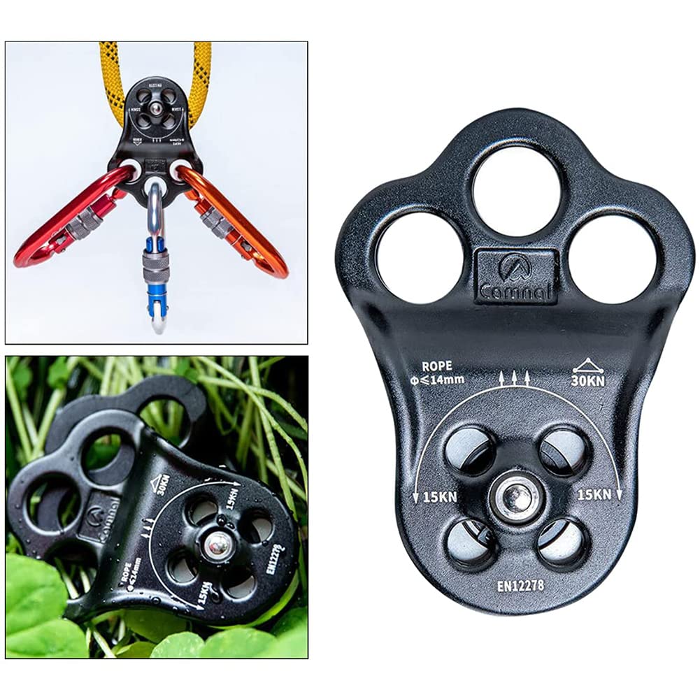 Poulie Escalade LOVIVER 30 KN – Poids 9,4x6,8cm, Alu 7075, Roulement à Billes, Pour Corde ≤14mm, Pour Sauvetage, Haute Altitude
