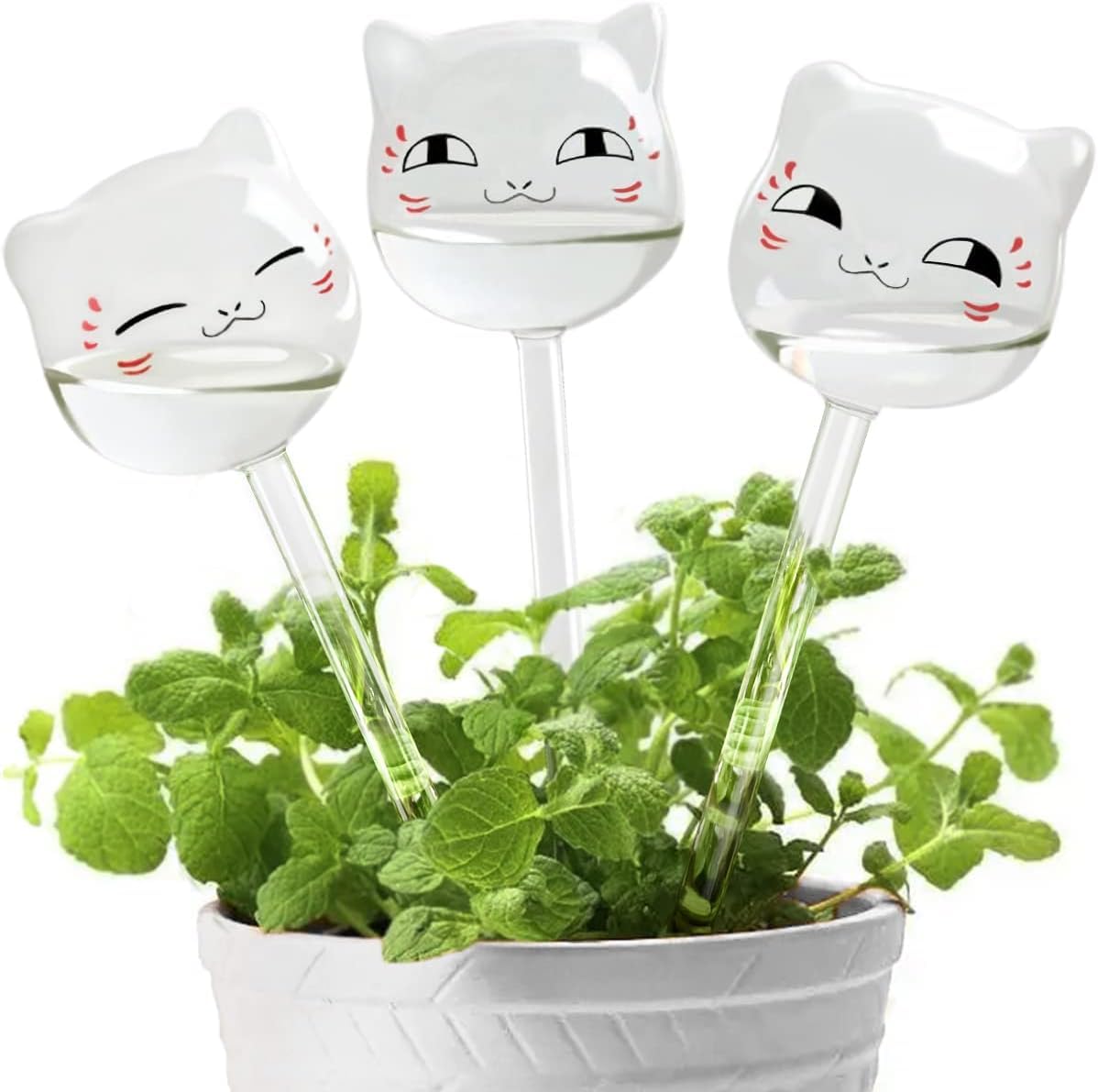 Boules d'auto-arrosage, boules auto-arrosantes en verre transparent, appareils d'arrosage automatique des plantes, 3 chats