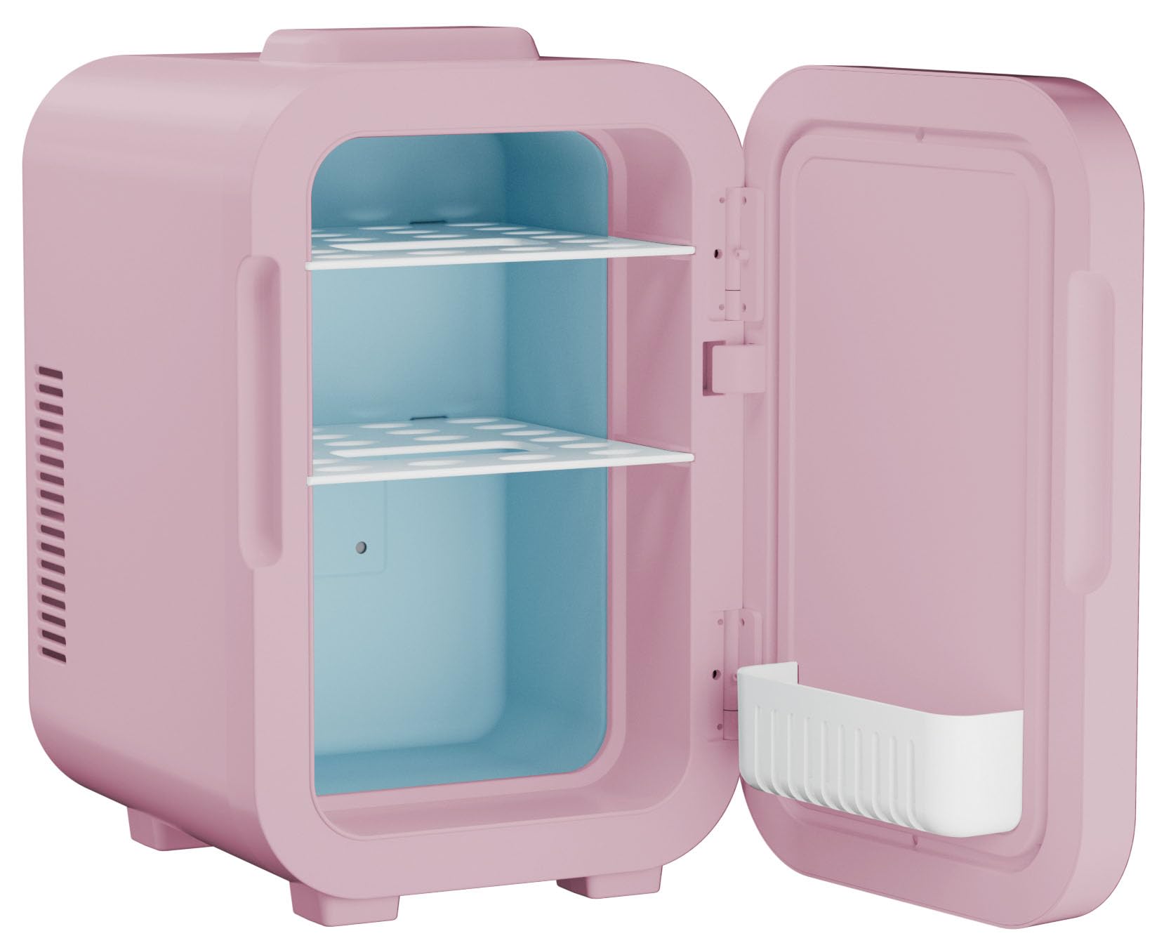 ELLE Mini lodówka na kosmetyki 8 l z lustrem LED, ciepła i zimna lodówka kosmetyczna, do pielęgnacji twarzy, kosmetyków, serum, masek i napojów, wbudowane oświetlenie LED, fioletowa